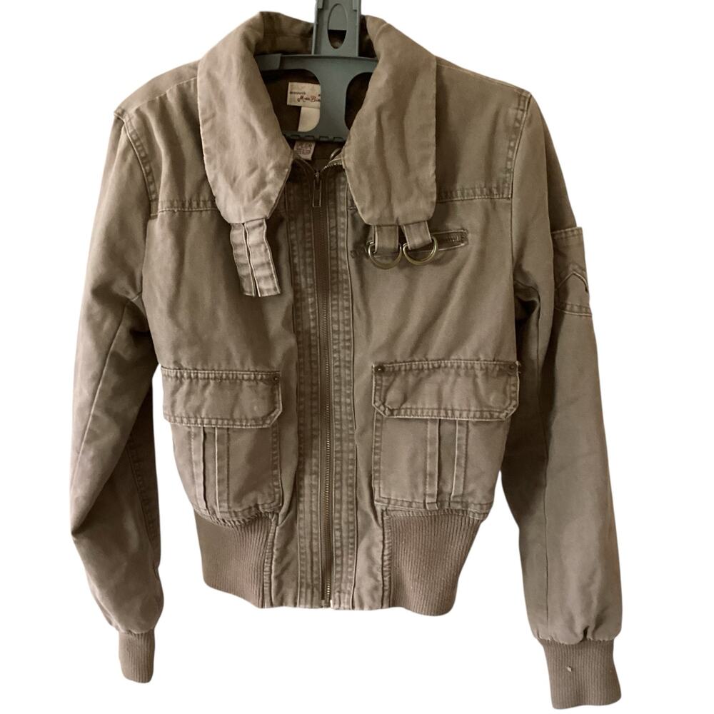 Miss Bison Vintage Size M Women's Bomber Zip Up Jacket Unique  Collar